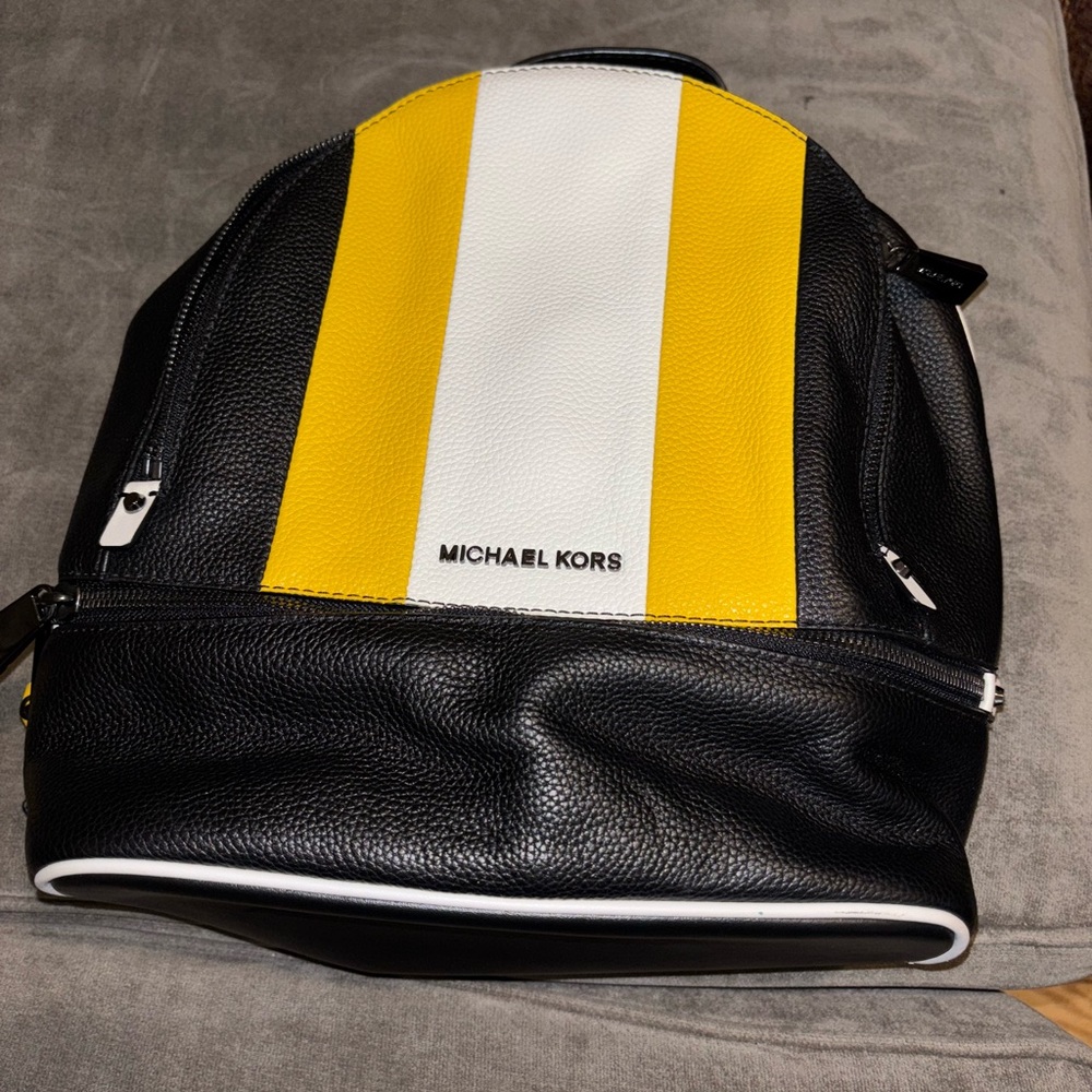 Michael Kors Black and Yellow Backpack